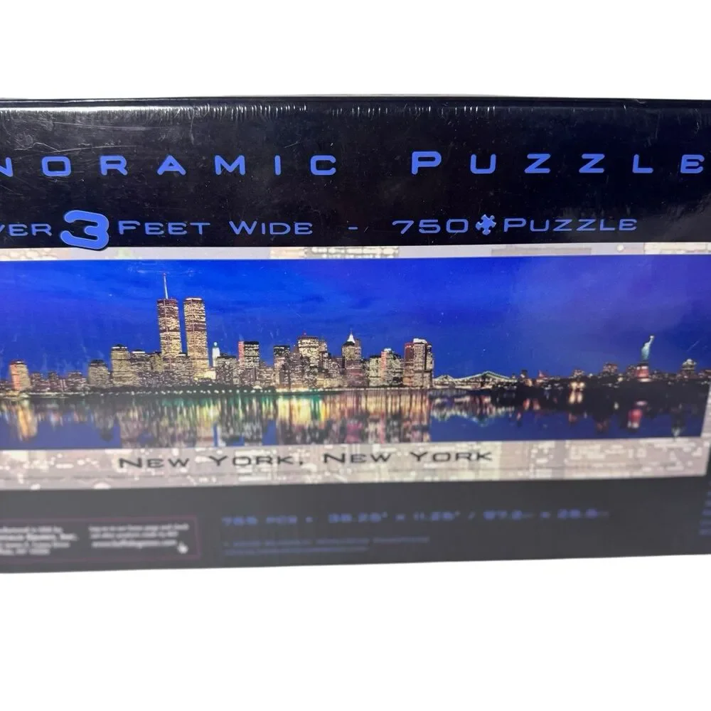 New York City At Night Panoramic Puzzle Buffalo Games 750 Pieces 3 Feet Long New